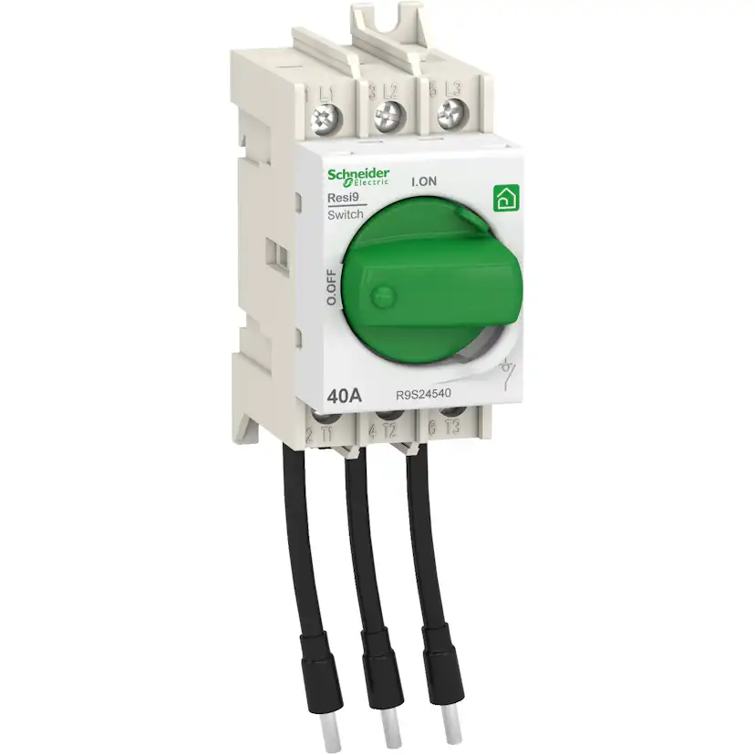 Normapparat Schneider Electric Resi9 HUVUDB 3-polig 40A med Vred med Kabel
