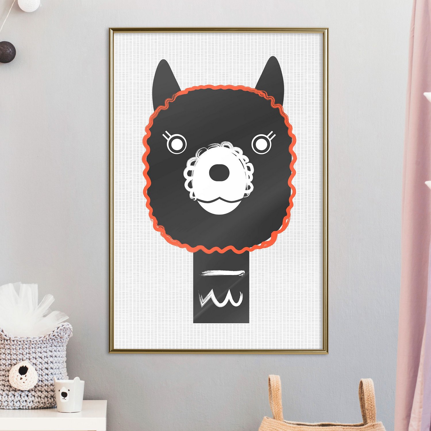 Affisch - Decorative Alpaca [Poster] 20x30 Guld ram, 20x30 cm