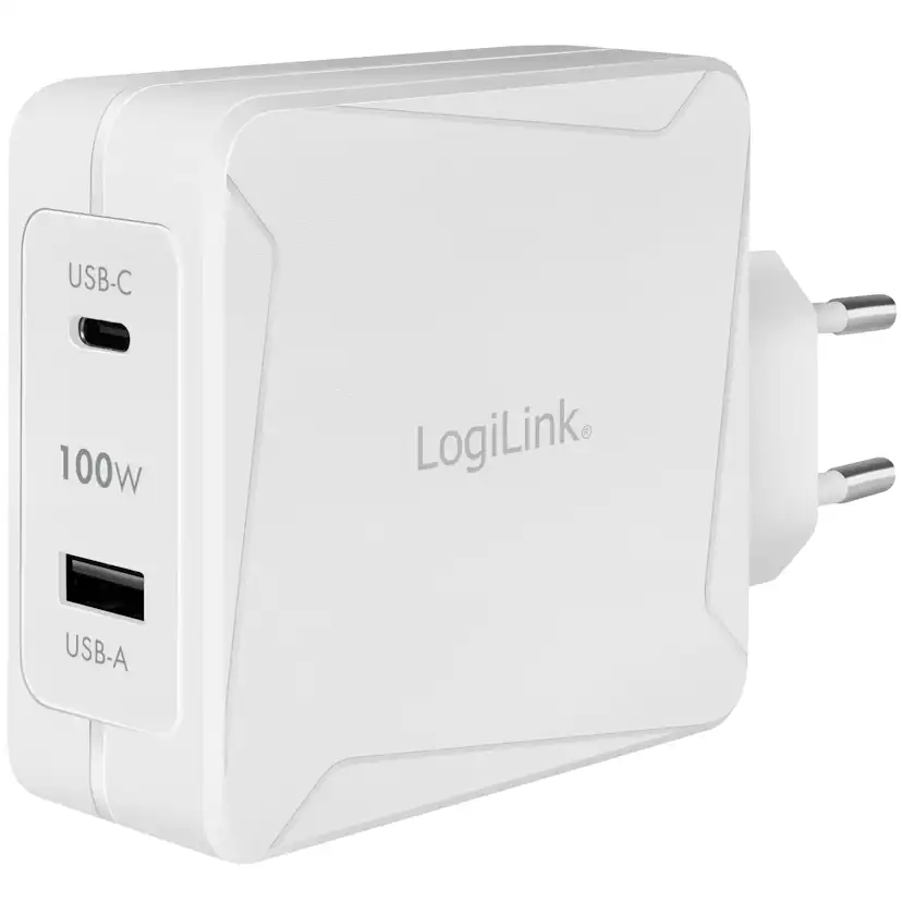USB-laddare LogiLink 1 x USB-C PD 1 x USB-A 100W GaN