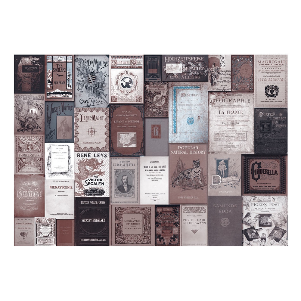 Självhäftande fototapet - Retro Style: Books 196x140 Storlek: 196x140 cm