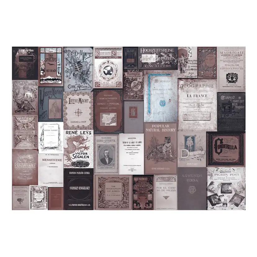 Självhäftande fototapet - Retro Style: Books 147x105 Storlek: 147x105 cm
