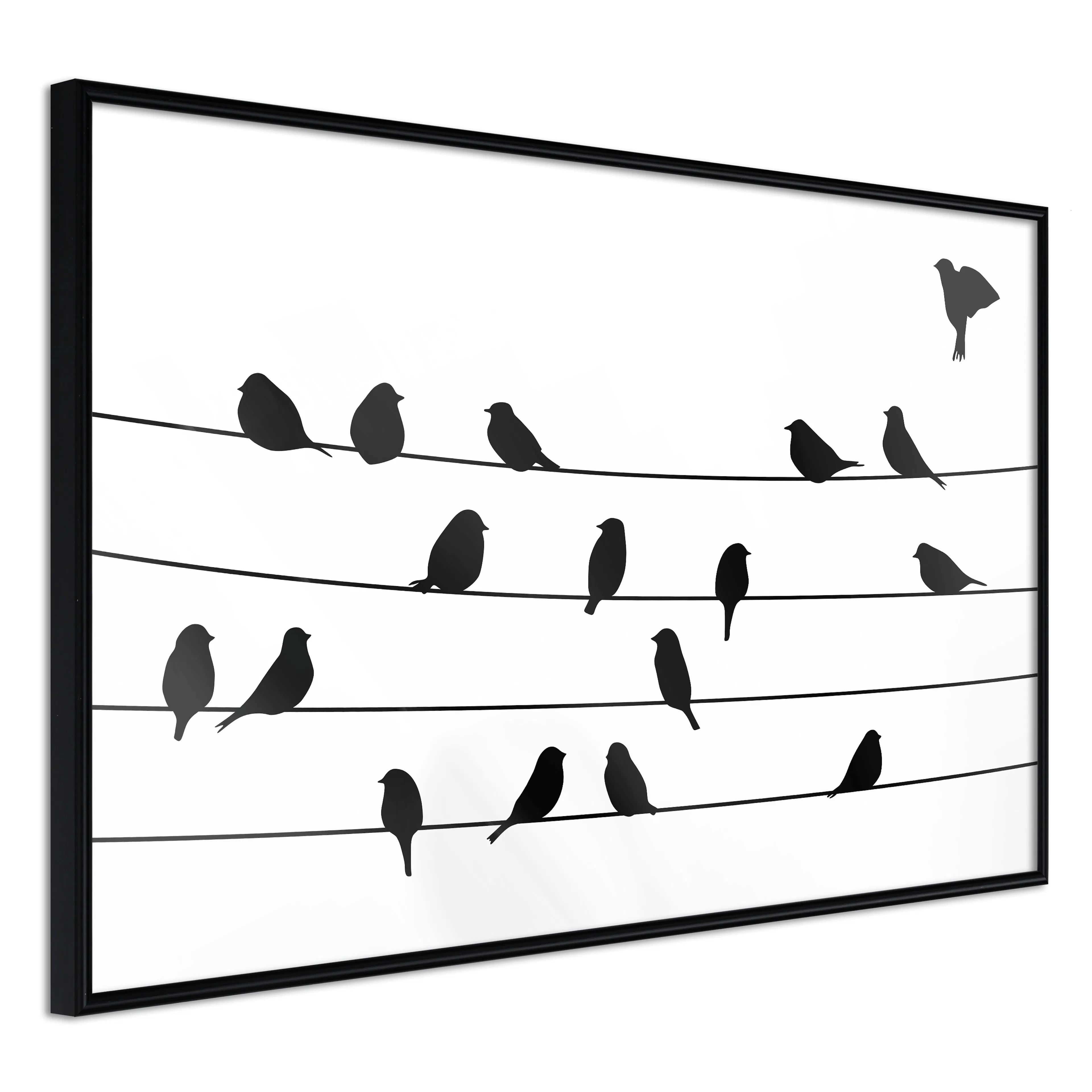 Affisch - Bird Family [Poster] 60x40 Svart ram, 60x40 cm