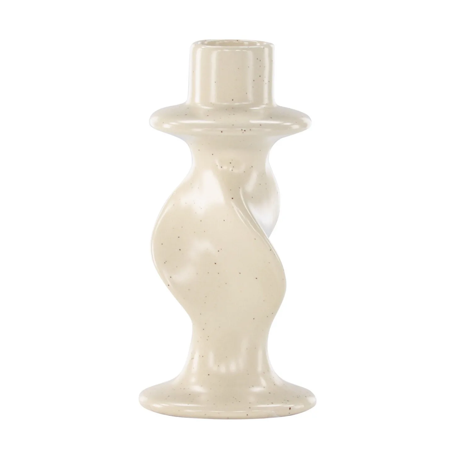 Glory Candlestick - Beige/Black Dots - D2*W6*H12cm Beige
