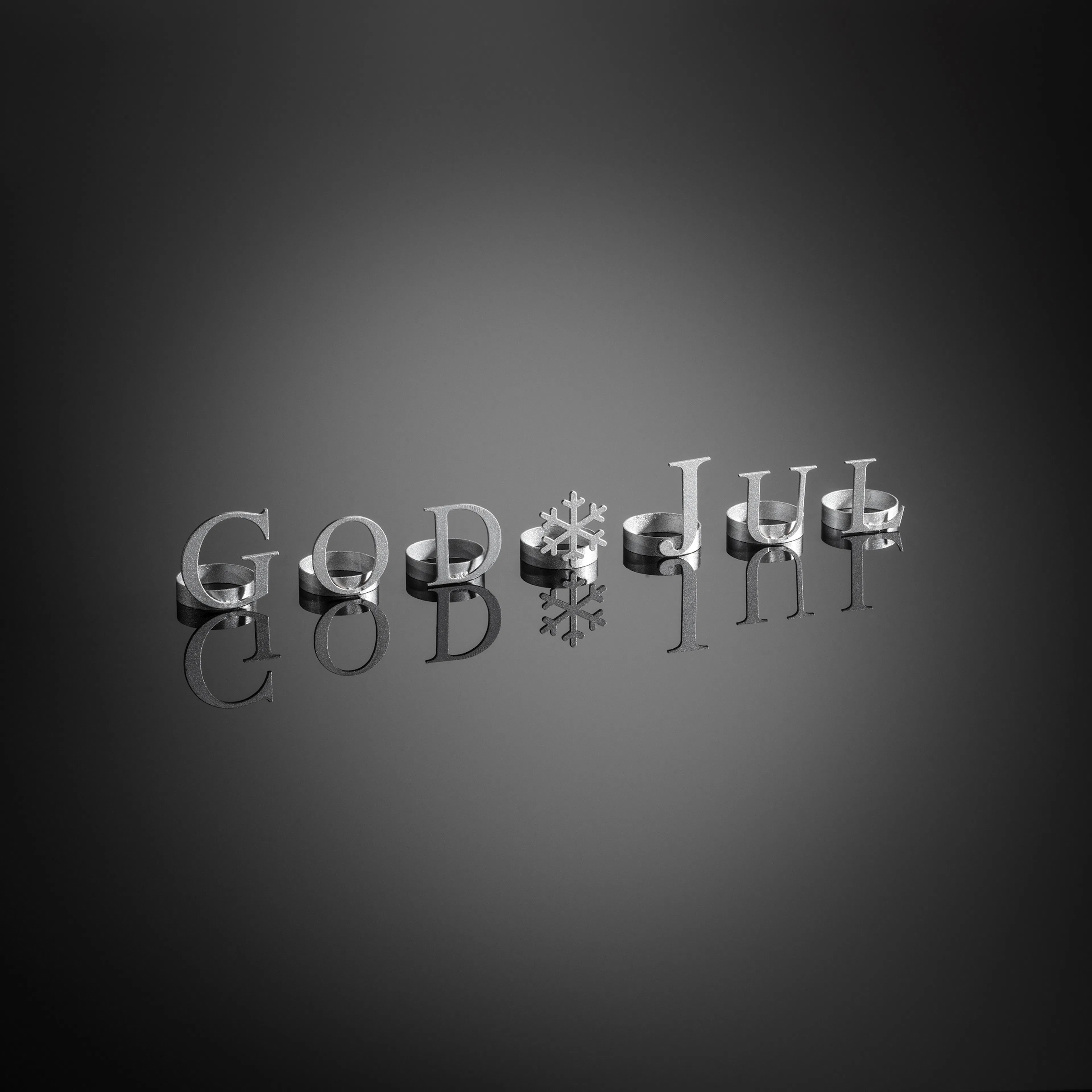 Dekorationsbokstäver God Jul Silver