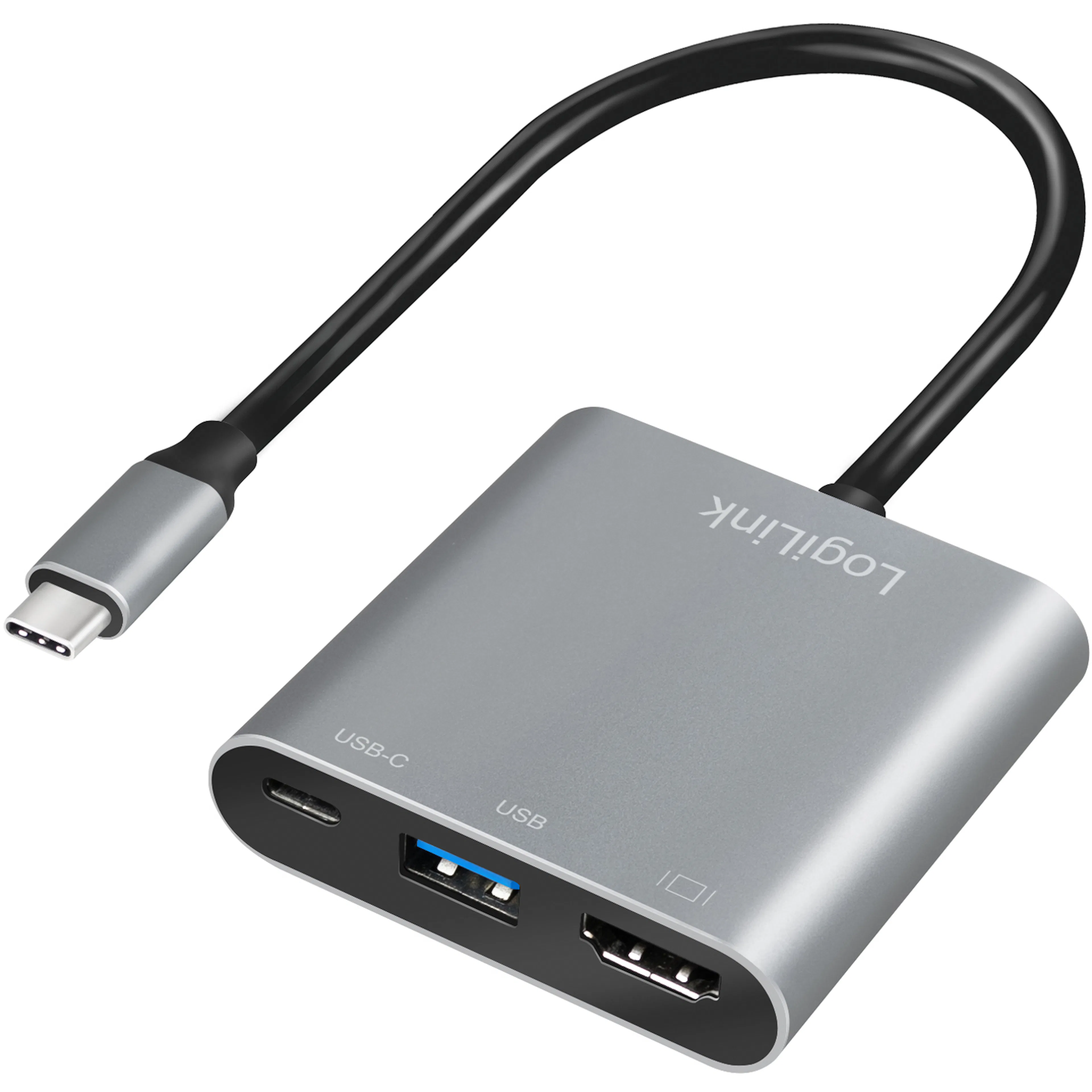 USB-C till HDMI/USB-A/USB-C PD LogiLink 4K/60Hz