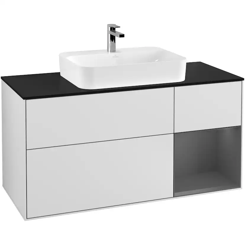 Tvättställsskåp Villeroy & Boch Finion med 3 Lådor Hylla och Bänkskiva för Ytmonterat Tvättställ