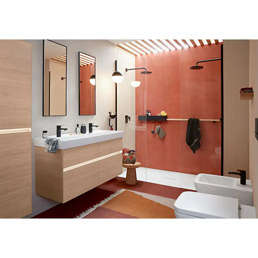 Tvättställ villeroy & Boch Collaro 4A33C5RW Stenvit CeramicPlus, Med Bräddavlopp, 1200 mm, Med Blandarhål, för Trehålsblandare