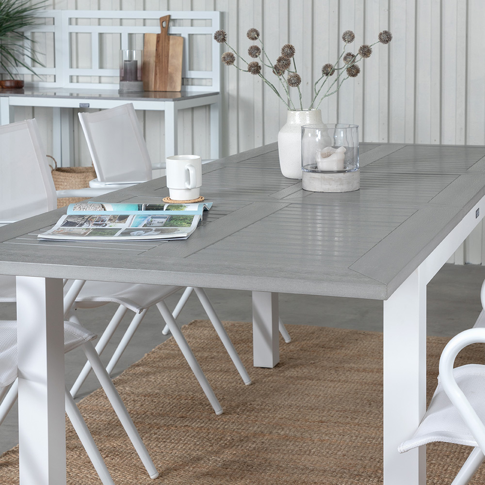 Matgrupp Venture Home Aleyna 160 Vit med 6 Aspen Matstolar