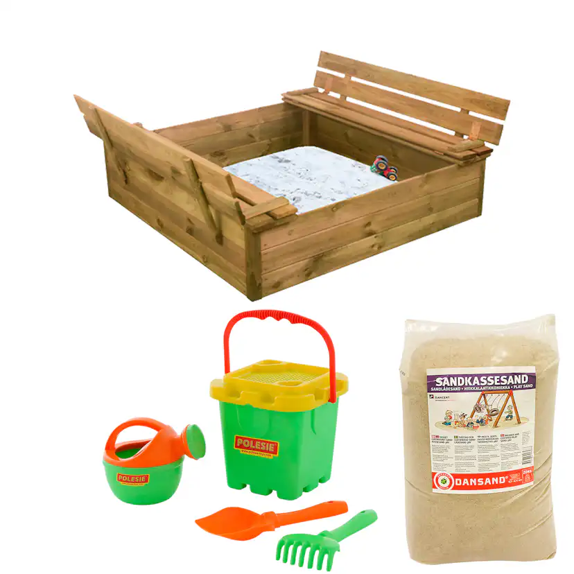 Sandlåda Nordic Play Vipplock och Bänk inkl Sand och Strandset