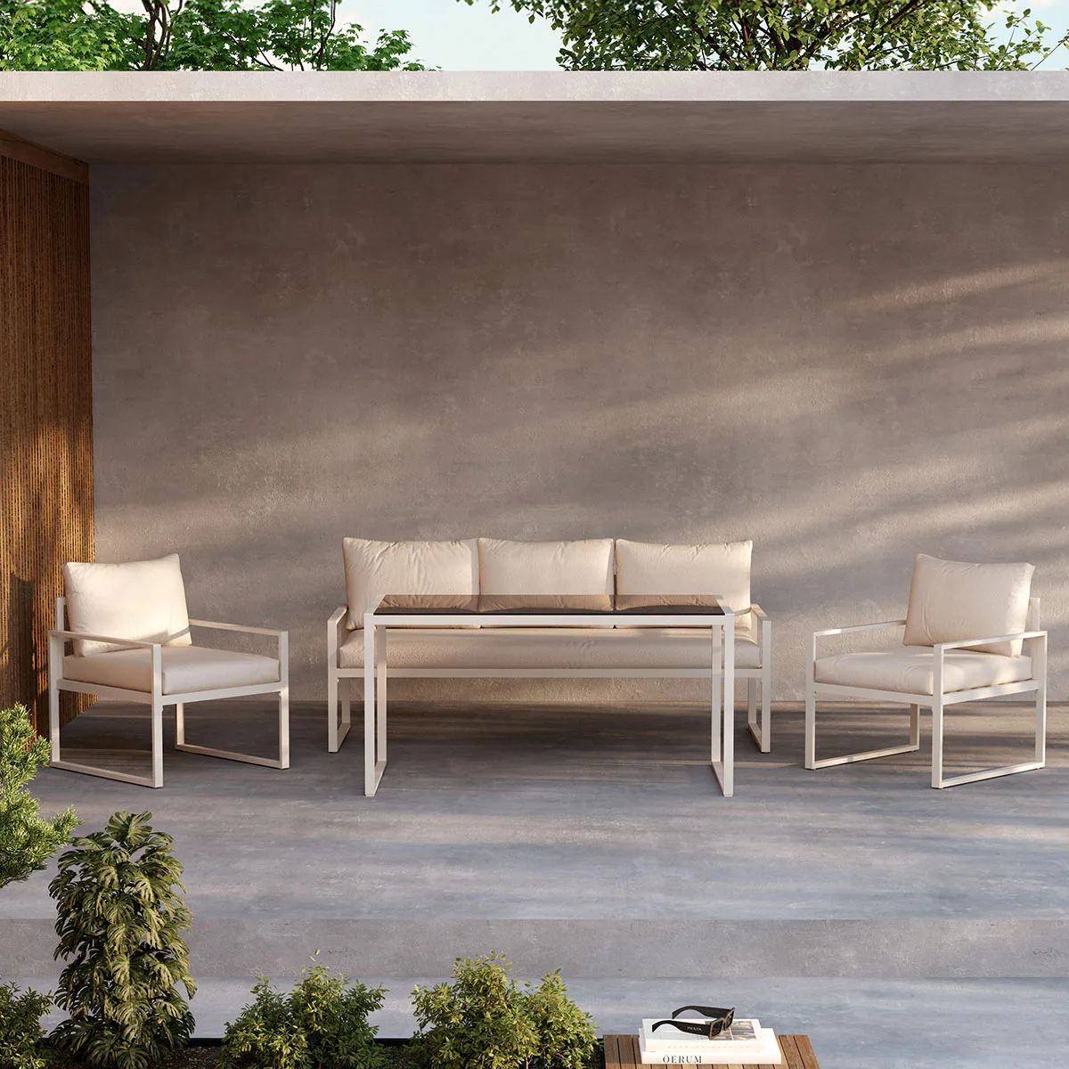 Catania Sofa Set - Beige/Beige Beige
