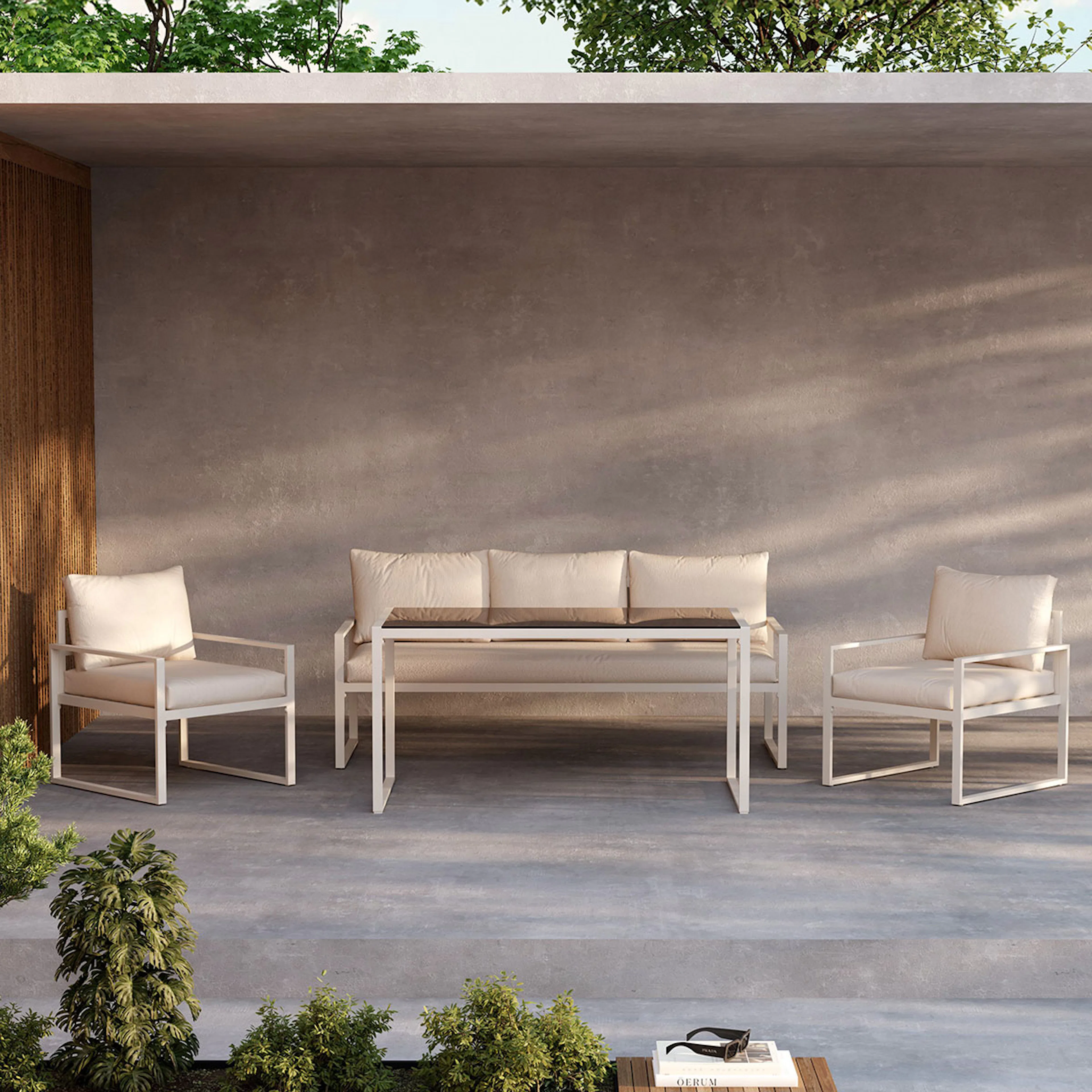 Catania Sofa Set - Beige/Beige Beige