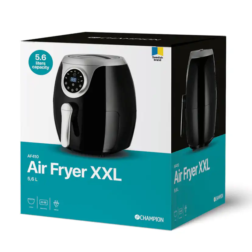 Air Fryer Champion XXL 5,6L 1800W AF410 Svart/Silver