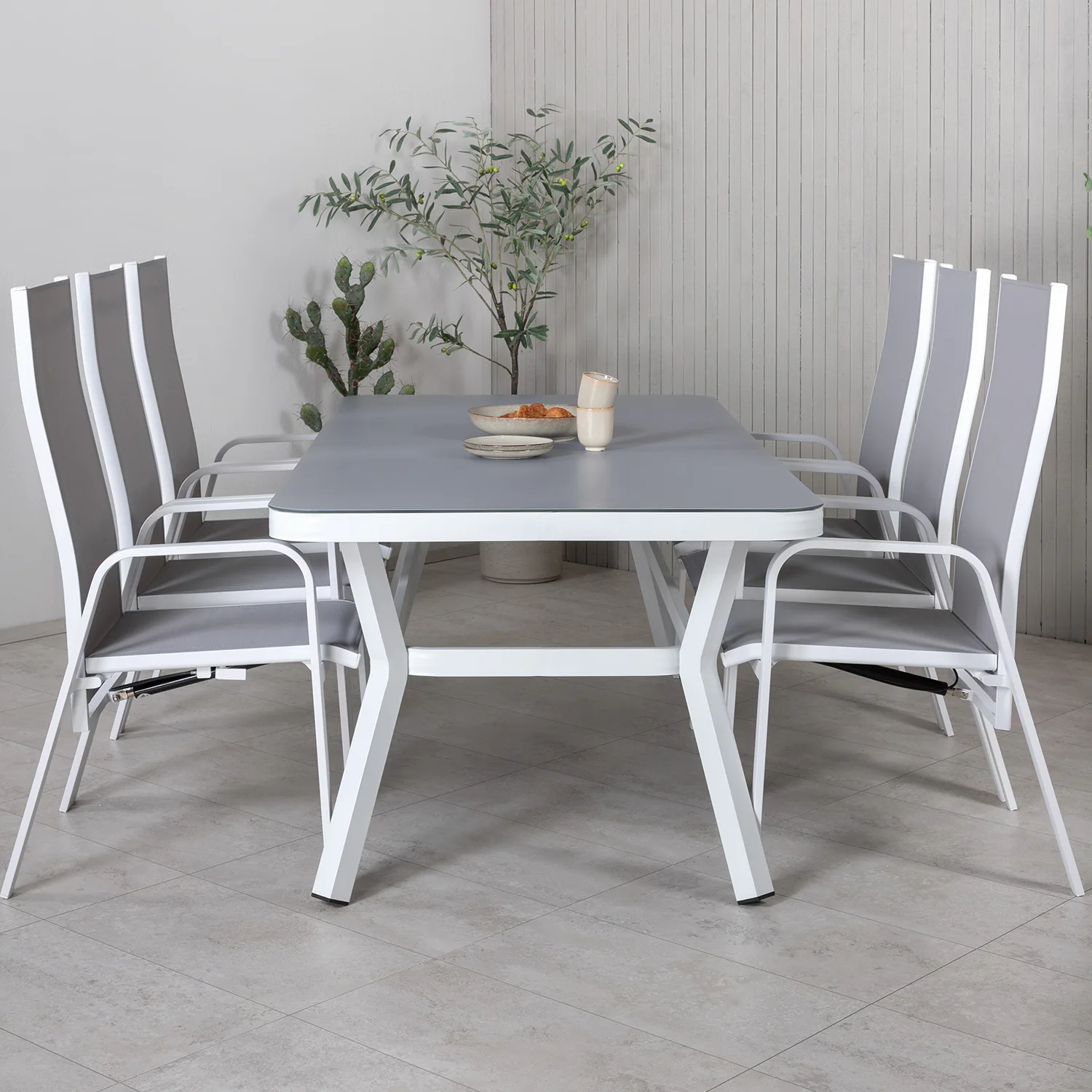 Matgrupp Utomhus Venture Home Virya 160x90 med 6 Copacabana ReclinerTrädgårdsstolar