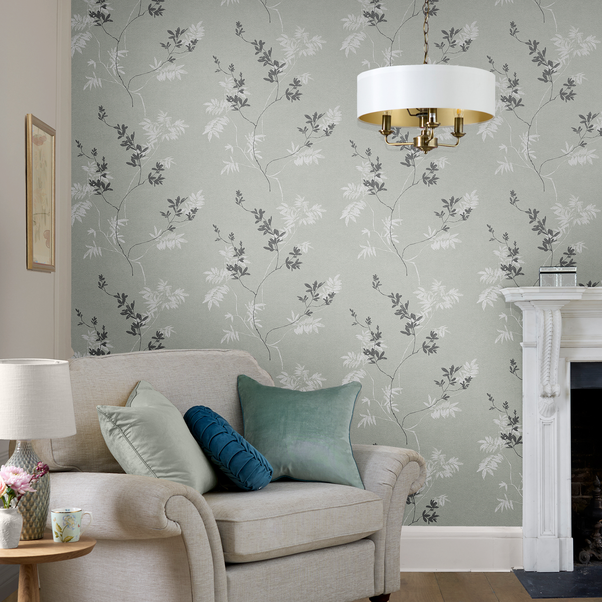 Tapet Laura Ashley Mari Mineral Grön 119840