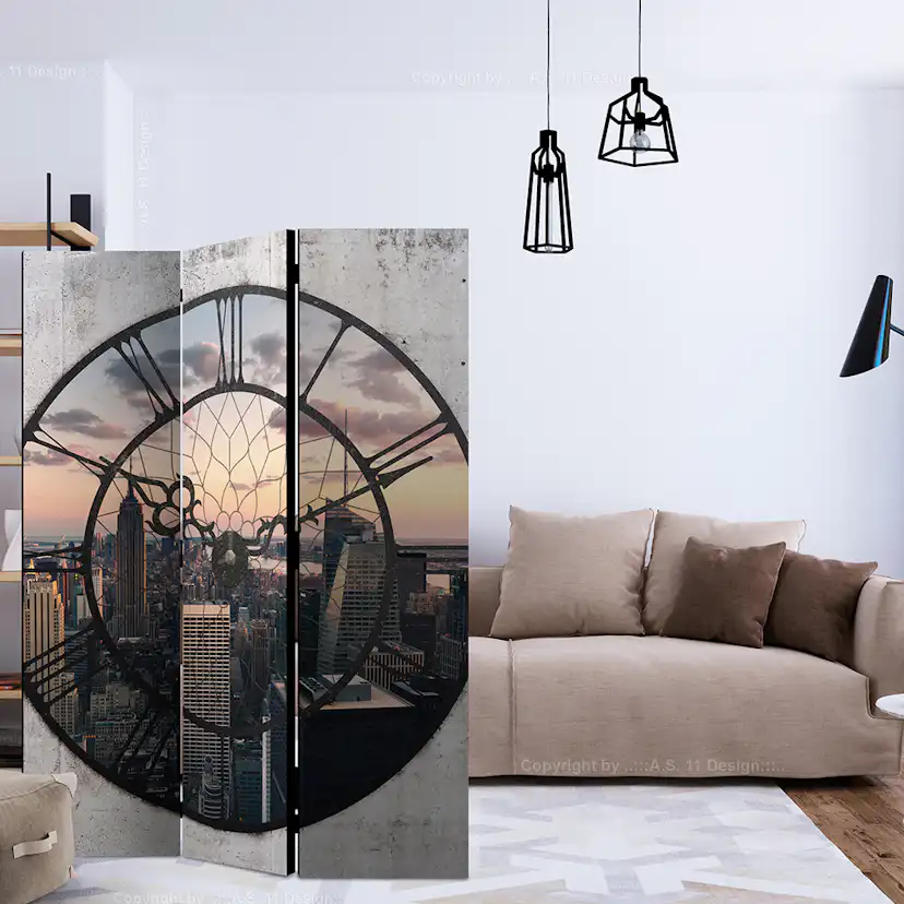 Rumsavdelare Skärmvägg Arkiio NYC Time Zone 135x172 cm