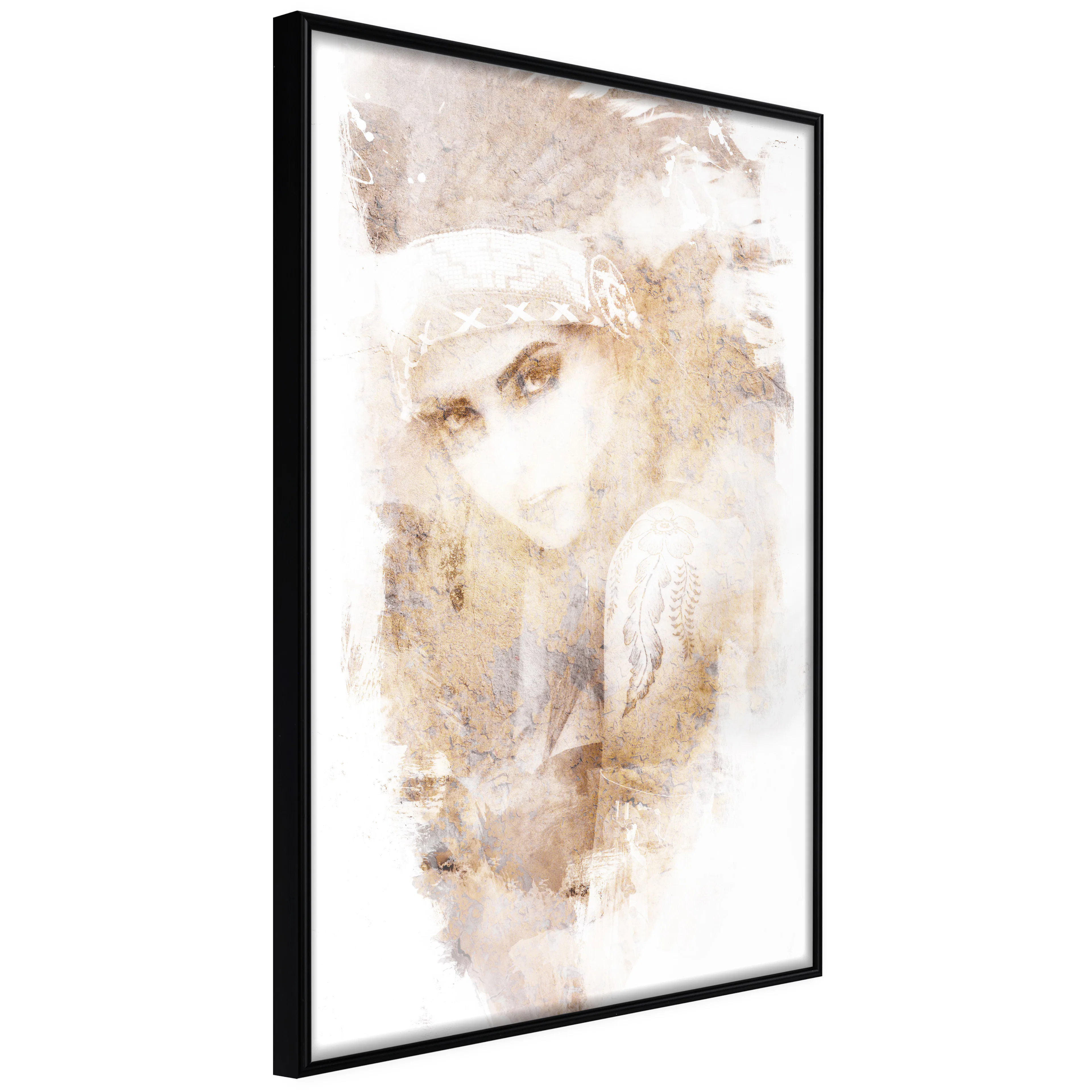 Affisch - Ethnic Look (Beige) [Poster] 40x60 Svart ram, 40x60 cm