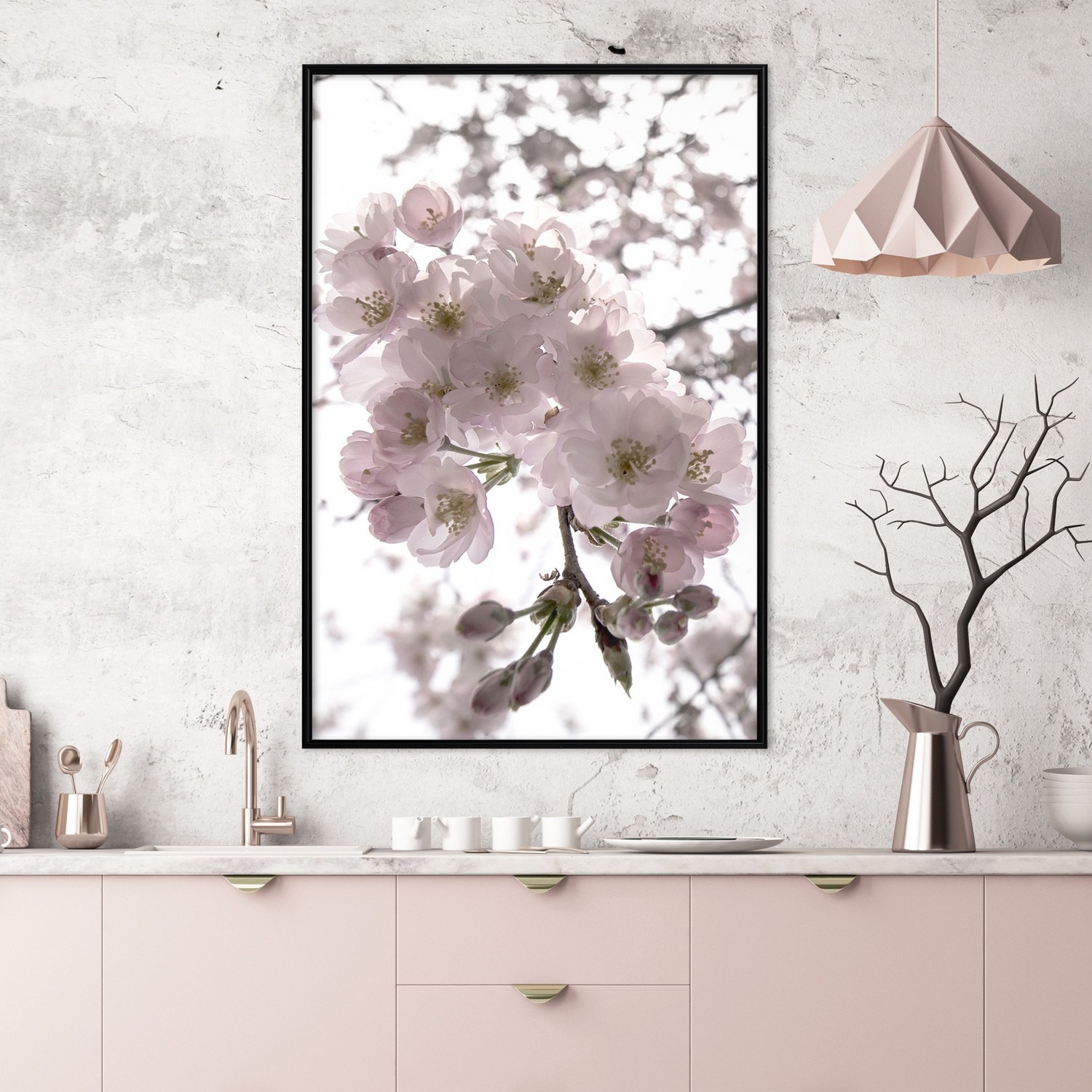Affisch - Cherry Blossoms [Poster] 20x30 Svart ram, 20x30 cm