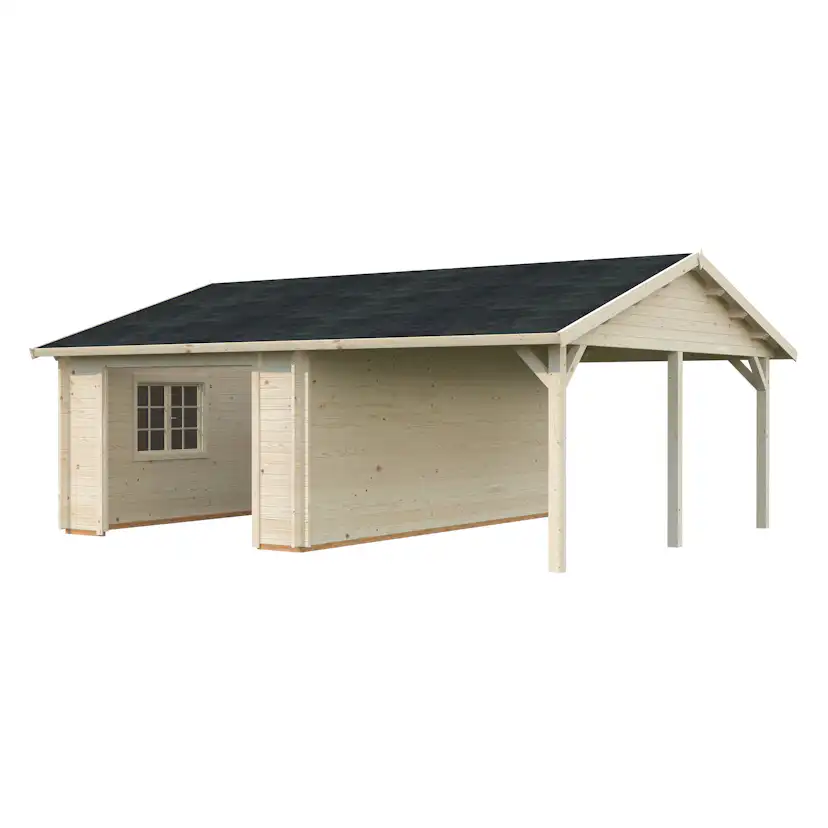 Garage Palmako Roger med Carport 36,5 m2