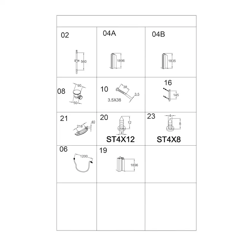 Duschkabin Bathlife Betrakta 90x90 Elegant A/W Klarglas