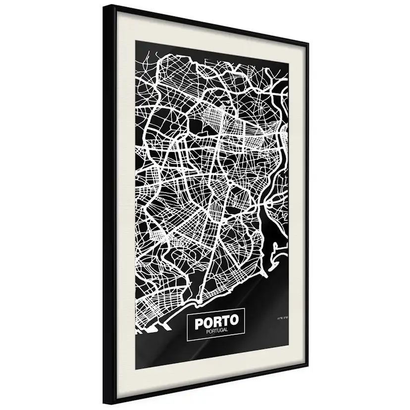 Poster Artgeist Affisch Negative Map Porto
