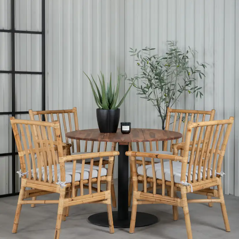 Matgrupp Venture Home Canne med 4 Cave Karmstolar