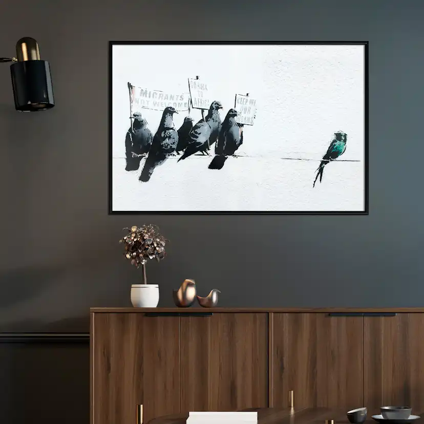 Poster Artgeist Affisch Xenophobic Pigeons