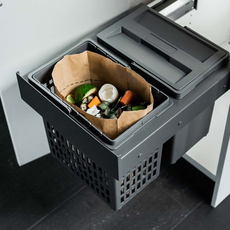 Källsorteringskärhållare Beslag Design Select Side Eco Mörkgrå