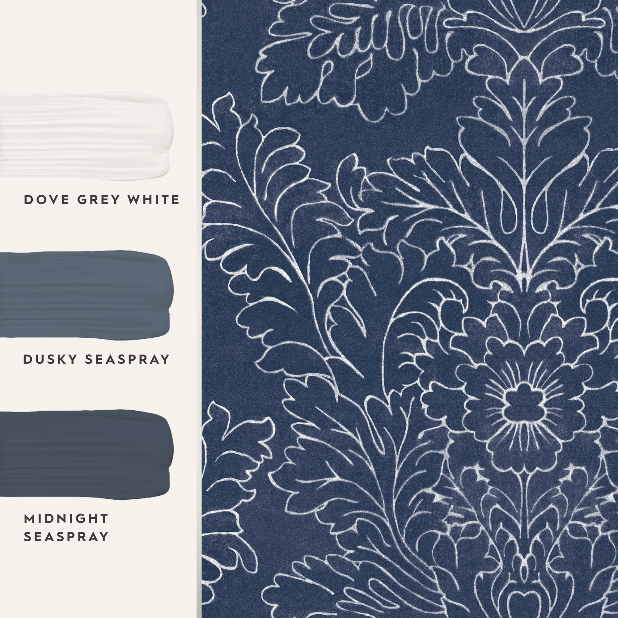 Tapet Laura Ashley Silchester Midnight Seaspray Blå 119852