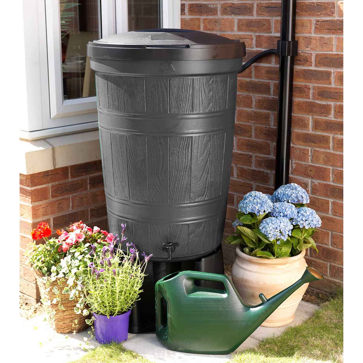 Bevattningspaket Greenline Automatbevattningssystem & Regntunna 200L