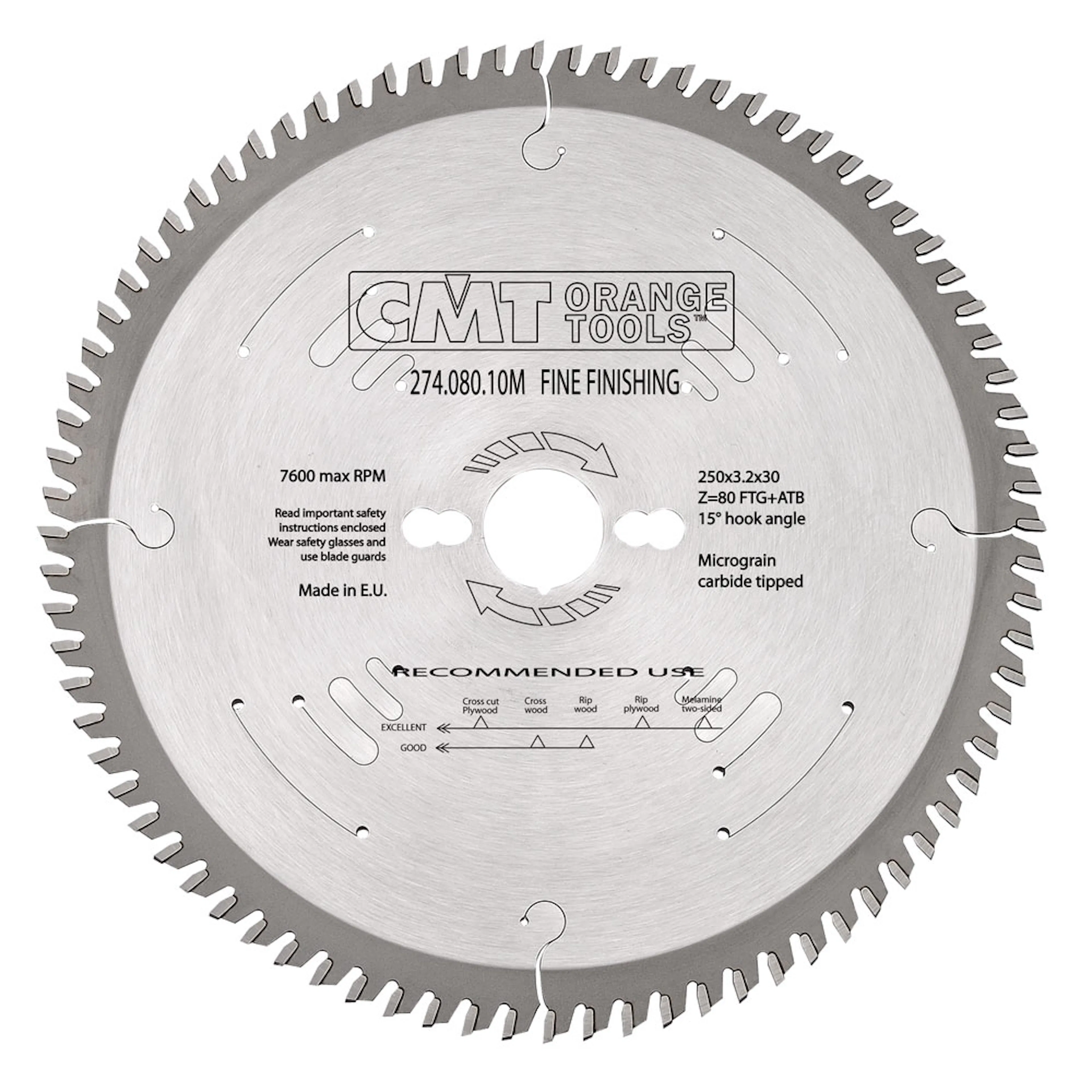Sågklinga CMT Orange Tools fintandad 250x3,2x30 T80 TFW