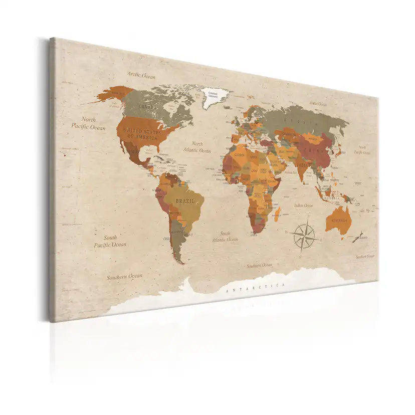 Tavla Arkiio World Map Beige Chic
