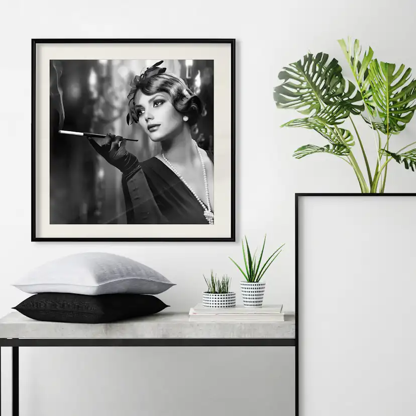 Poster Artgeist Affisch Lady with Cigarette