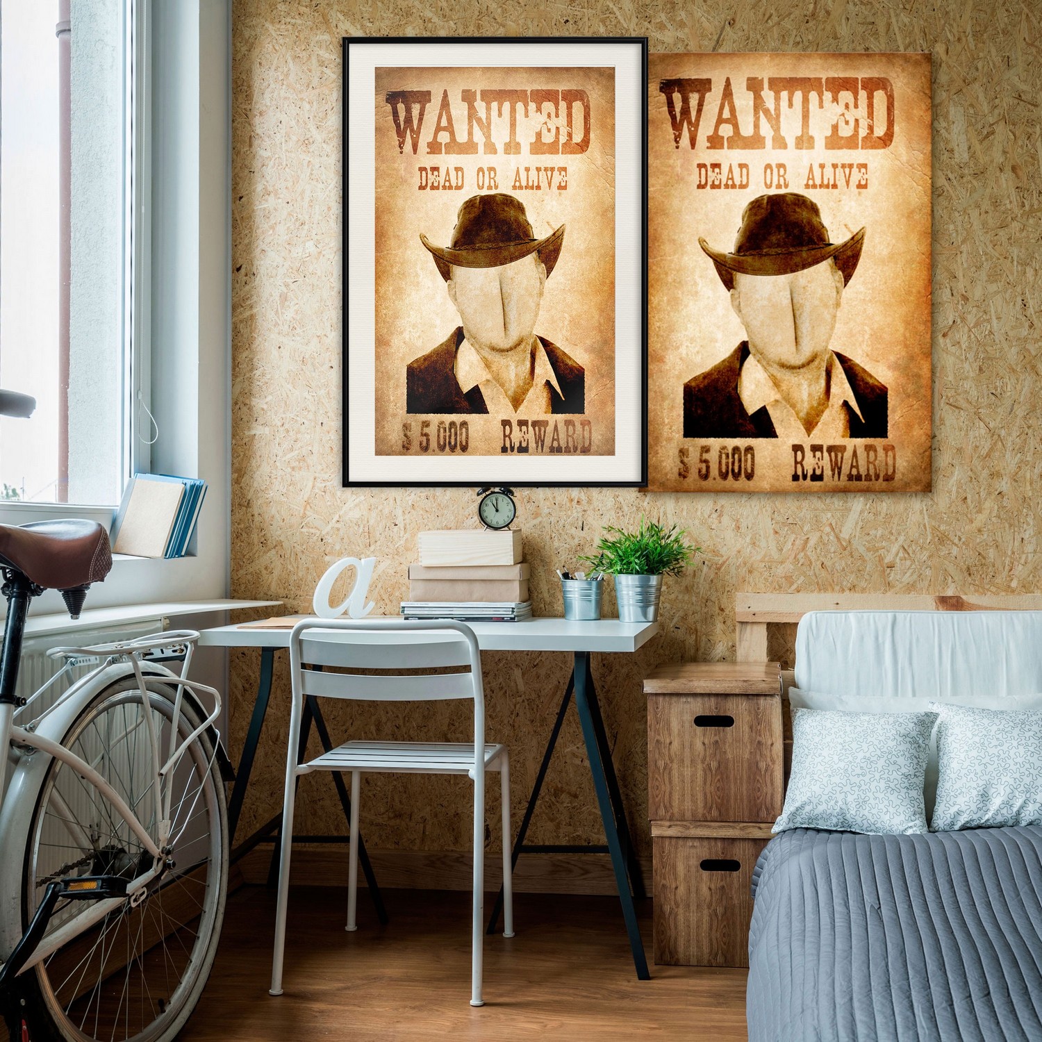 Affisch - Wanted [Poster] 20x30 Svart ram med passepartout, 20x30 cm