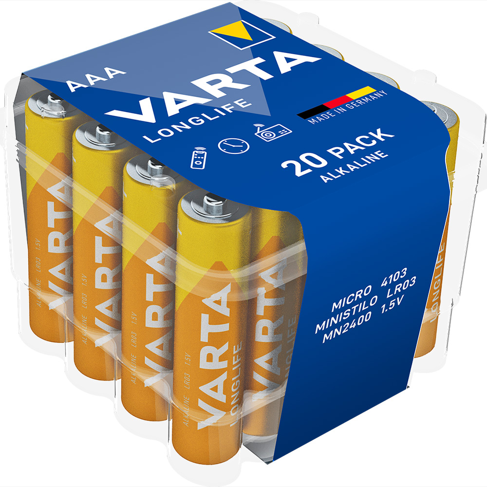 Batteri VARTA Alkaliska Longlife LR03/AAA 20-Pack