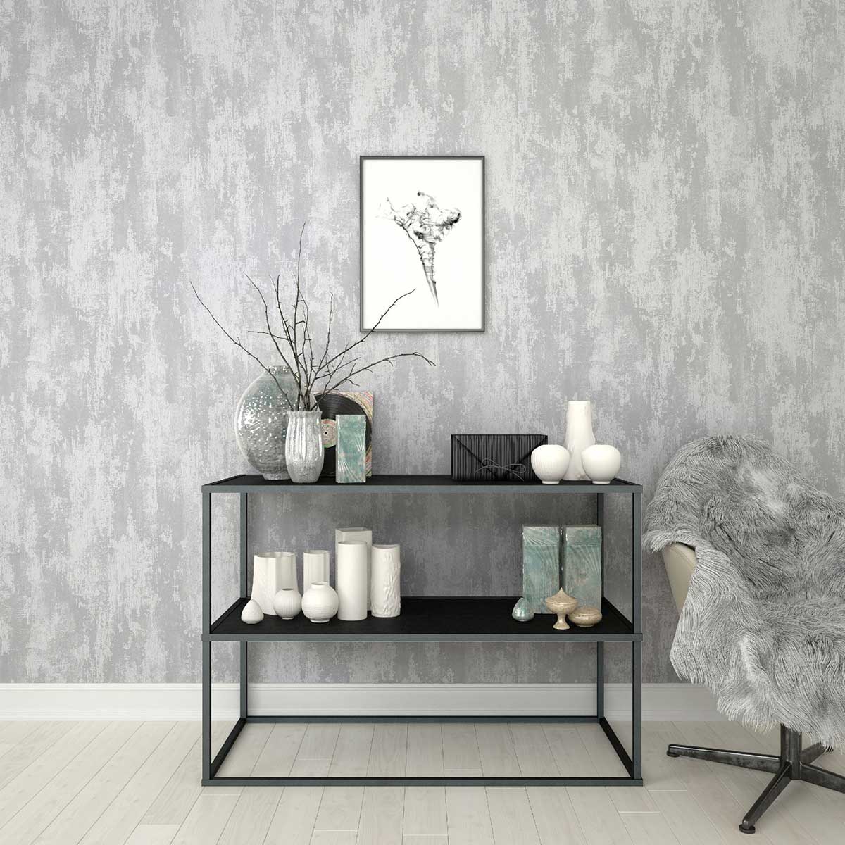 Tapet Boutique Industriell Metallic 104132
