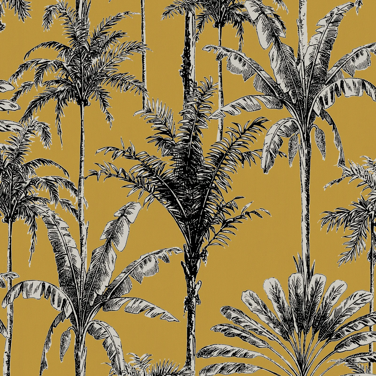 Tapet WOW Vintage Palm Mörk
