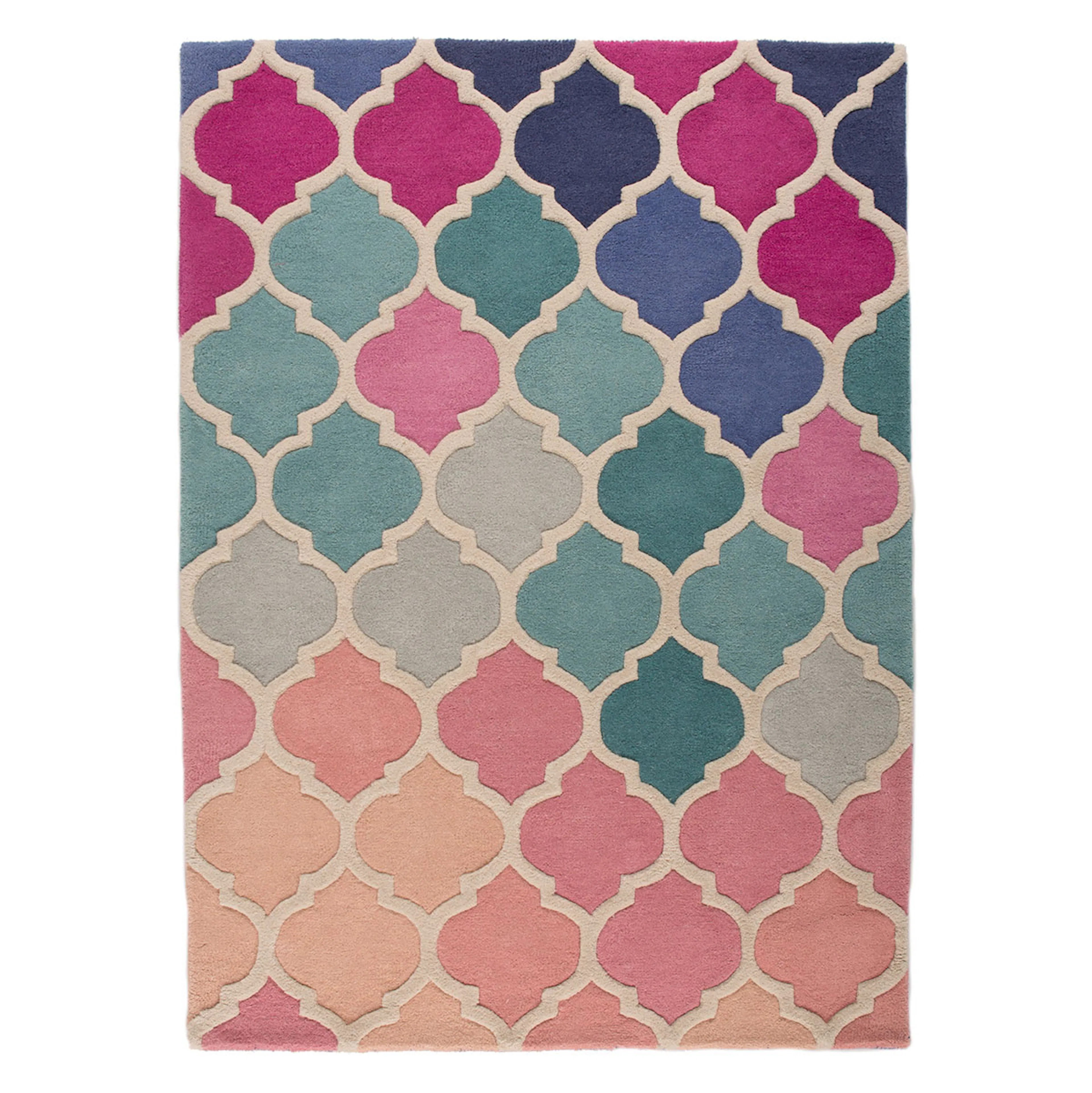 Rosella 200X290 Pink/Blue Storlek 200x290, Färg Rosa/Blå