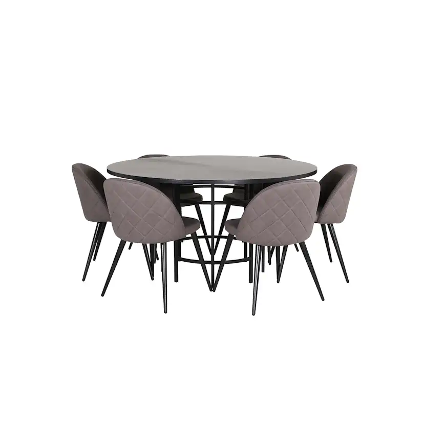 Matgrupp furniture/fashion Copenhagen Ø140 cm med 6 Velvet Stolar