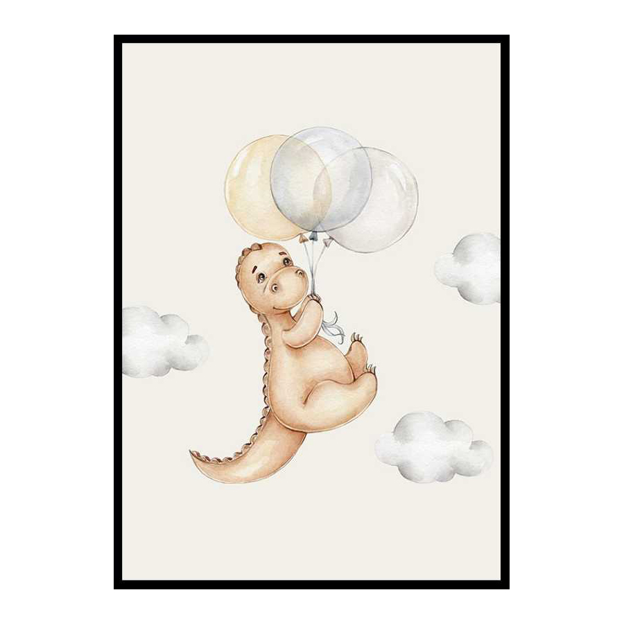 Poster Gallerix Dino With Balloons