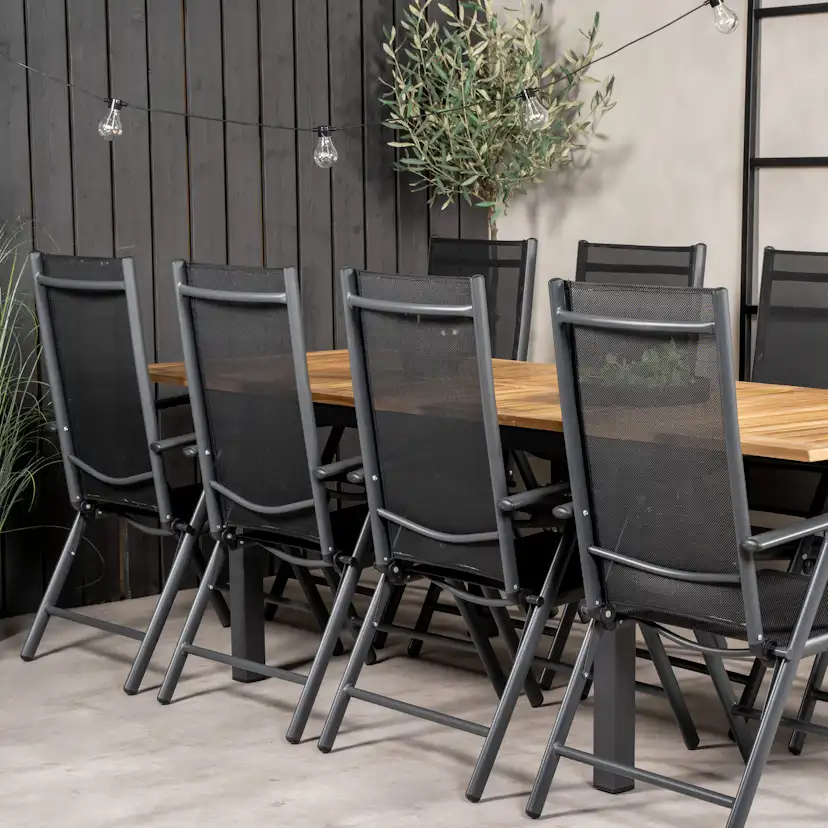 Matgrupp Venture Home Perla 160/240 med 8 Bront Positionsstolar