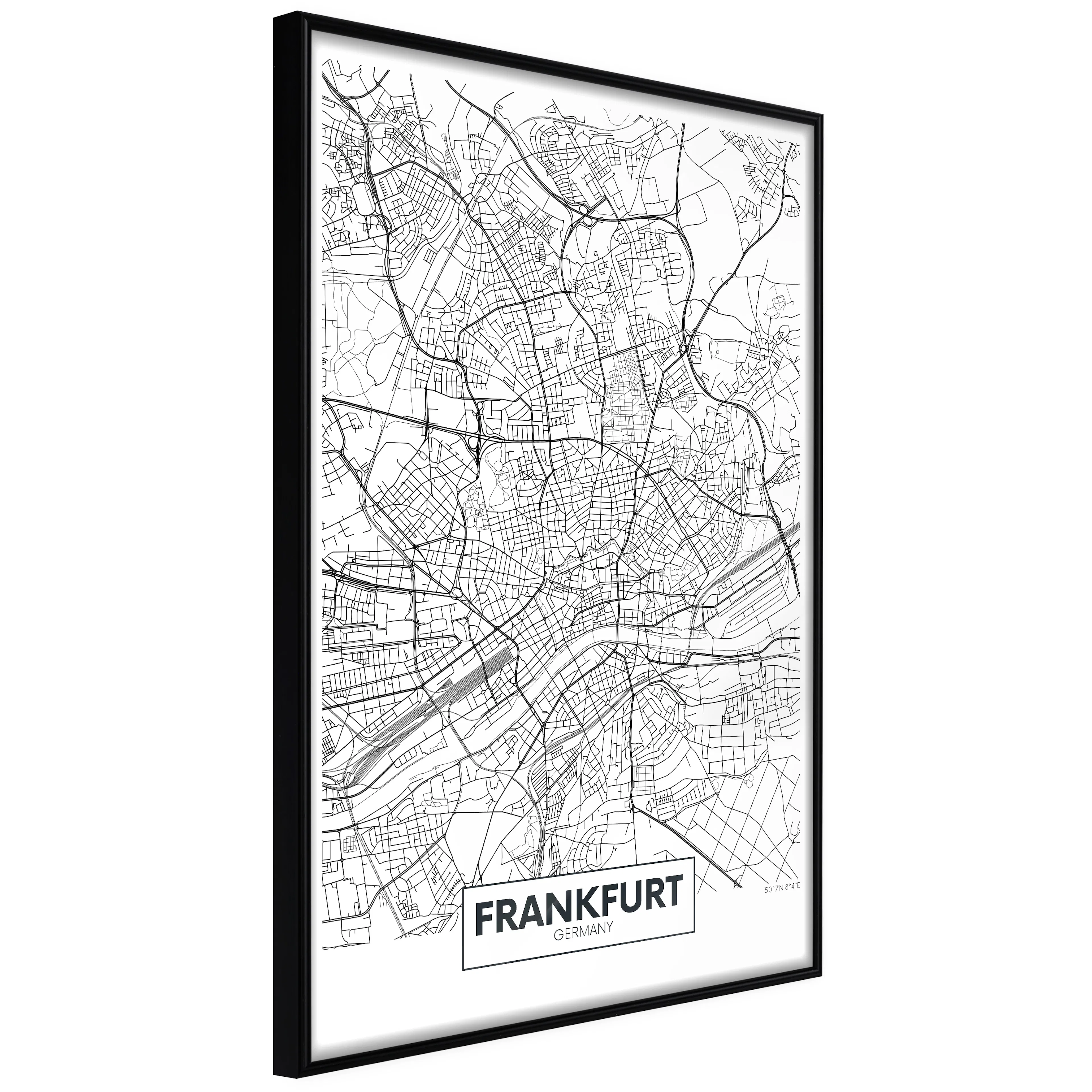 Poster Artgeist Affisch Map of Frankfurt
