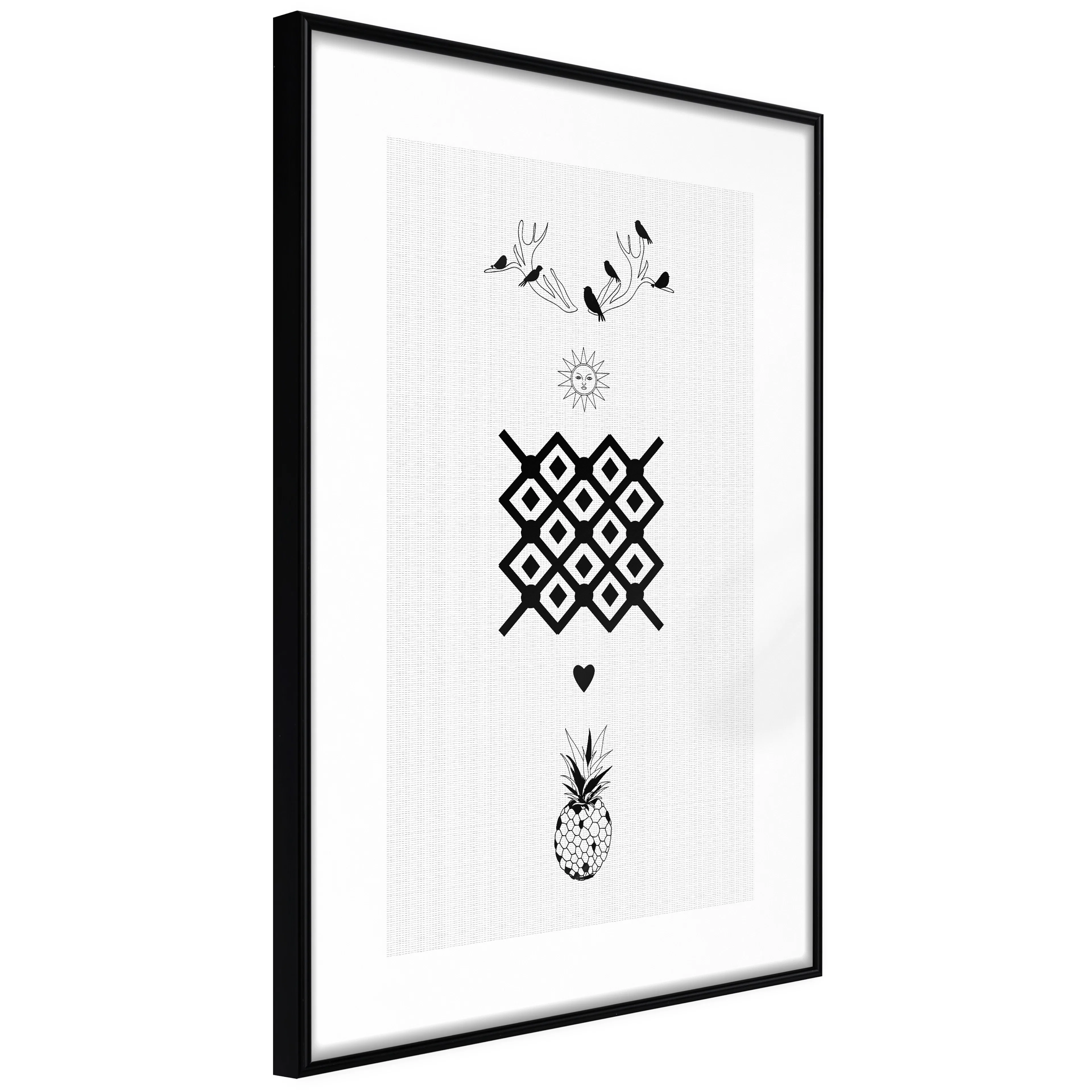 Affisch - Happiness [Poster] 40x60 Svart ram, 40x60 cm