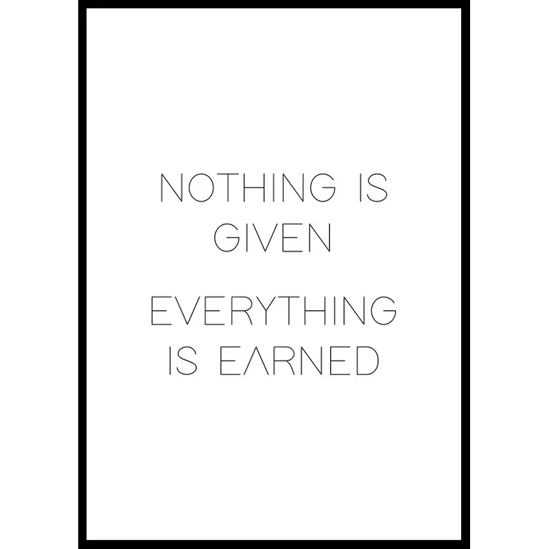 Poster Gallerix Nothing Is Given