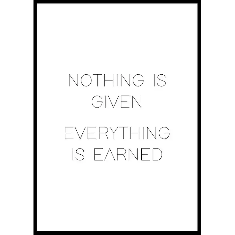 Poster Gallerix Nothing Is Given