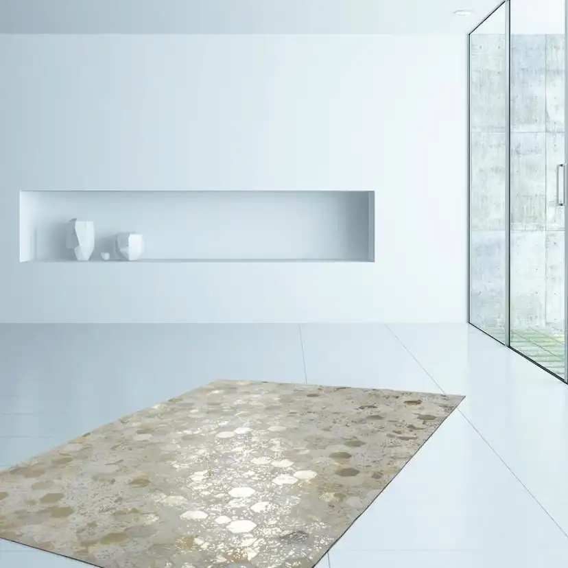 Tashthton Matta Pot Elfenben/Guld 120x170 cm 120x170 cm