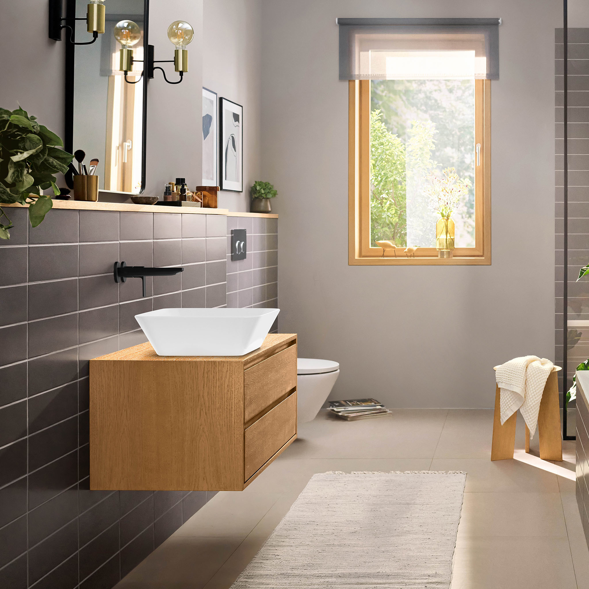 Tvättställsblandare Hansgrohe Rebris E 1-grepps för Inbyggnad i Vägg med 20 cm Pip