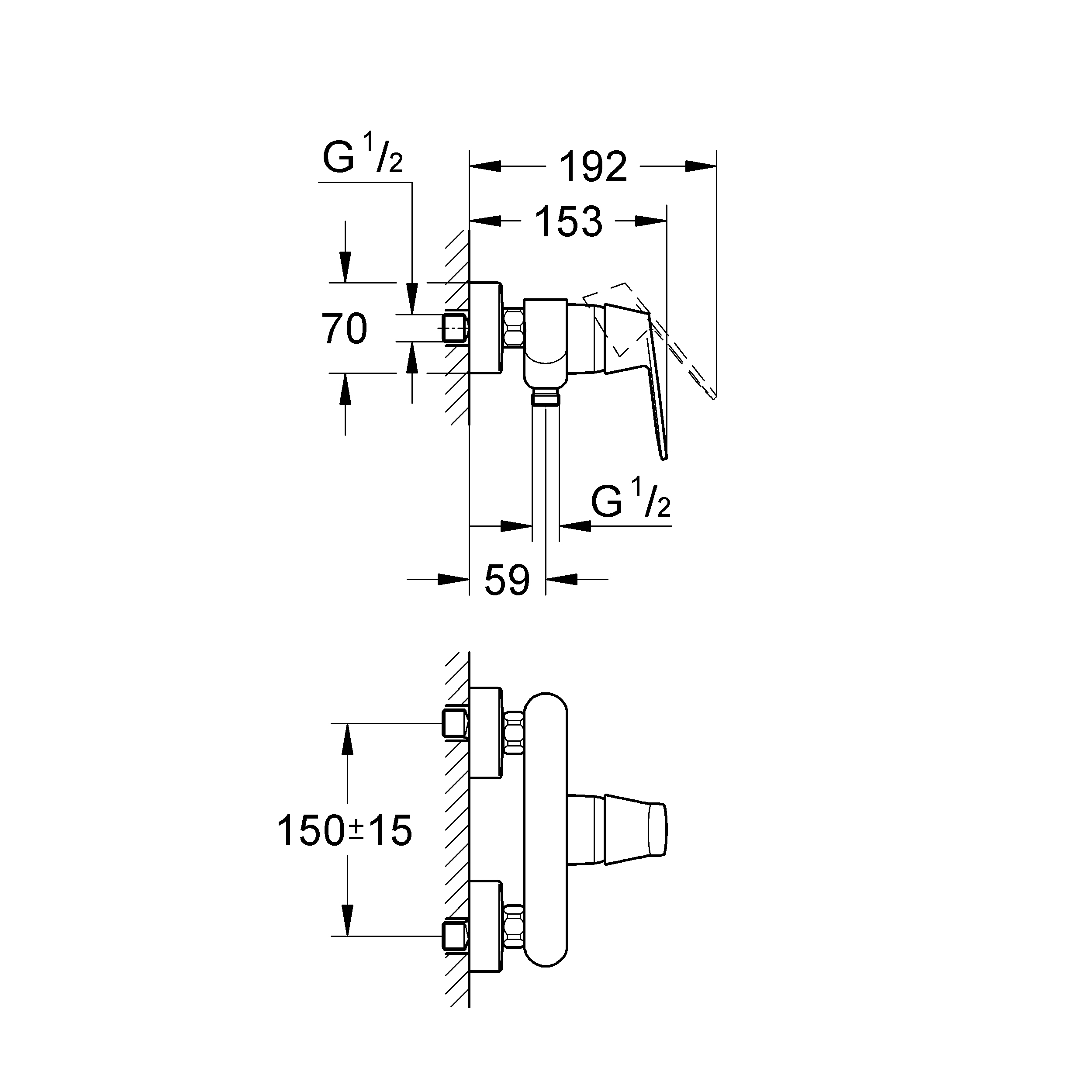 Duschblandare Grohe Eurosmart Cosmopolitan 150 cc