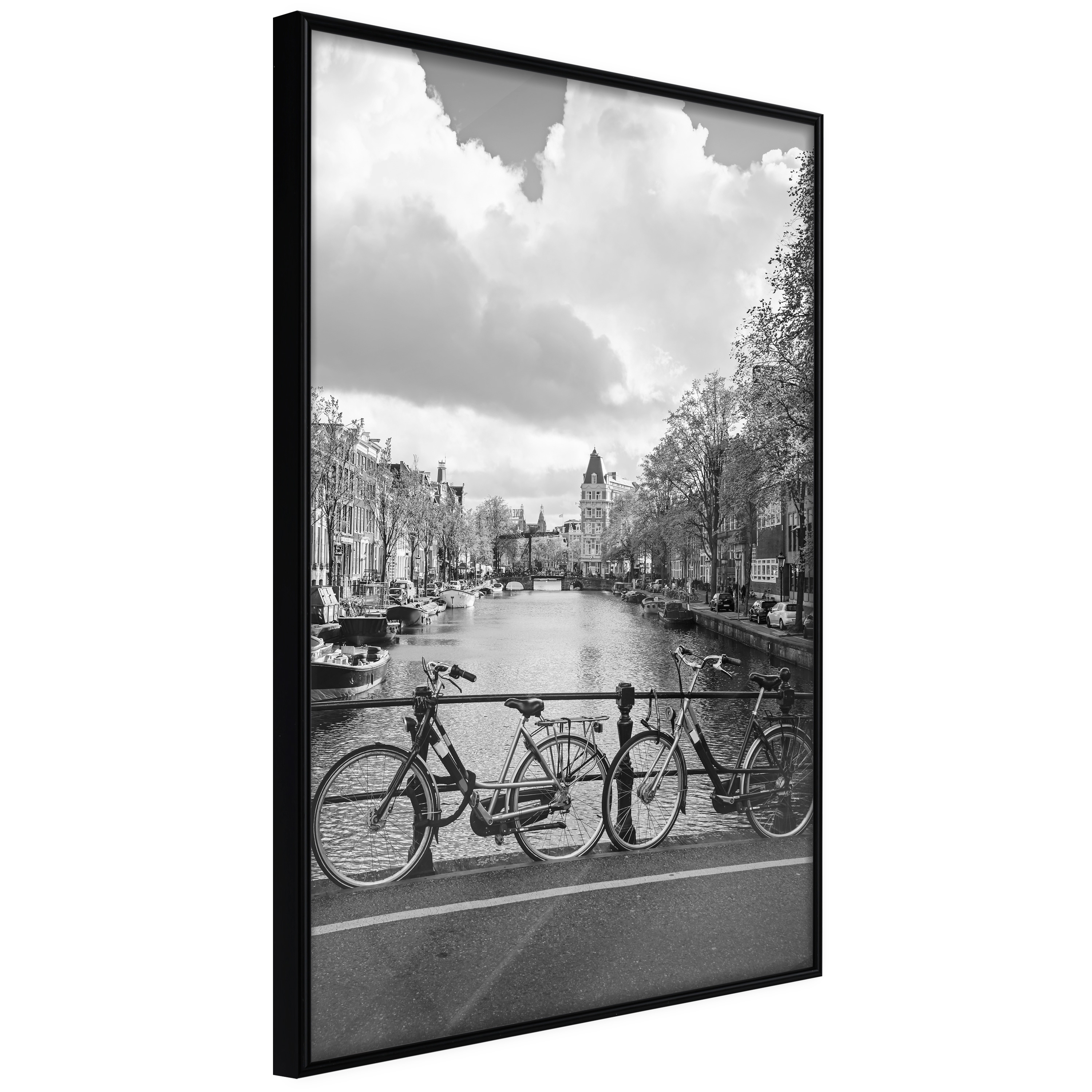 Affisch - Bikes On Bridge [Poster] 40x60 Svart ram, 40x60 cm