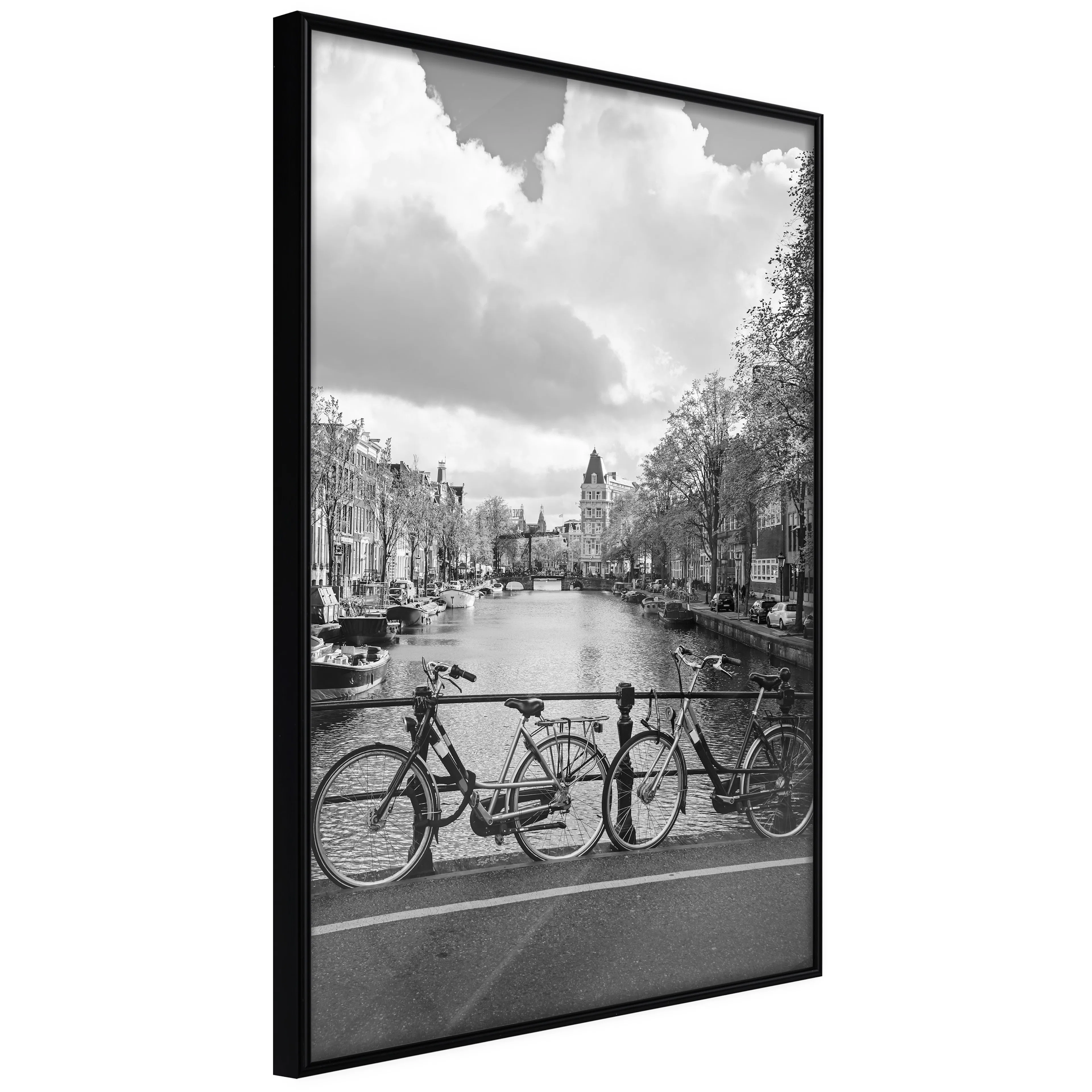 Affisch - Bikes On Bridge [Poster] 40x60 Svart ram, 40x60 cm