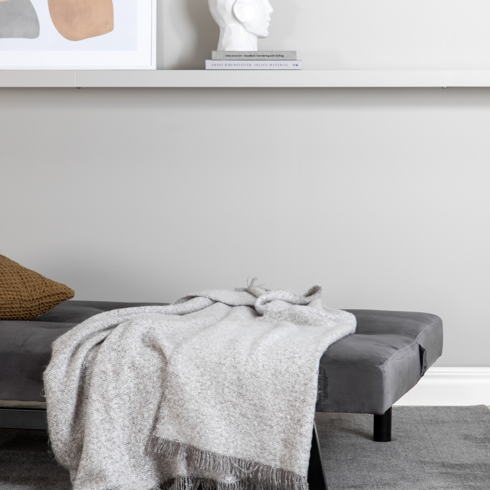 Bäddsoffa Venture Home Bodil Grå Sammet 2-sitssoffa 180x80x55 cm 1 Sovplats
